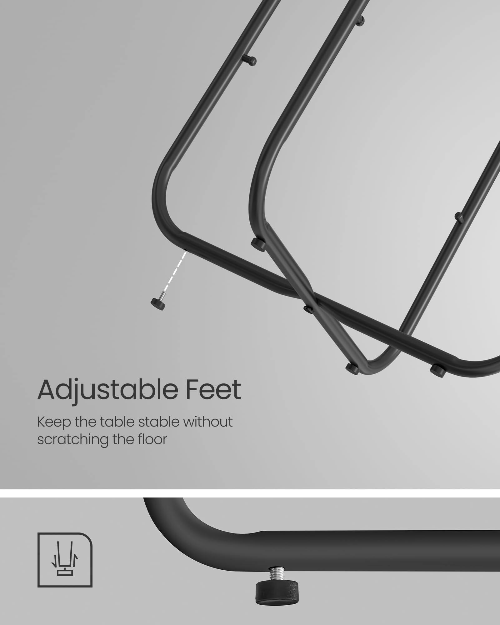 Adjustable Feet  
Keep the table stable without scratching the floor