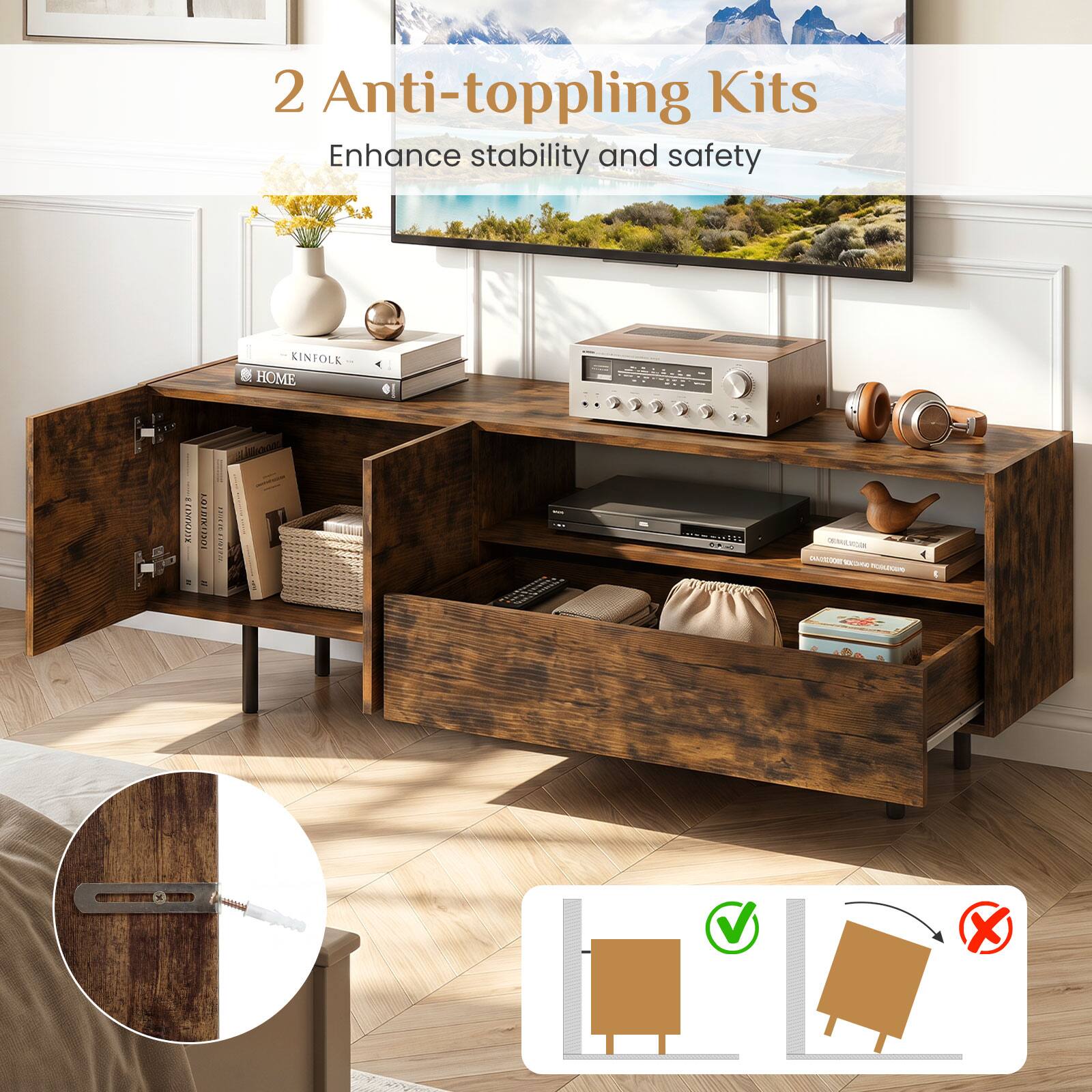 2 Anti-toppling Kits  
Enhance stability and safety