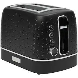Haden - Starbeck 2 Slice Wide Slot Stainless Steel Toaster, Black & Chrome - Black / Chrome