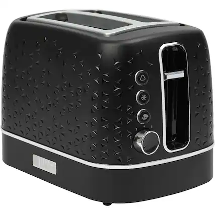 Front. Haden - Haden Starbeck 2 Slice Wide Slot Stainless Steel Toaster, Black & Chrome - Black / Chrome.