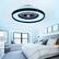 Alt View 4. Domanki - 24" Bladeless Ceiling Fan with RGB Light Remote Modern Low Profile Dimmable Ceiling Fan for Bedroom Living Room - Black - Black.