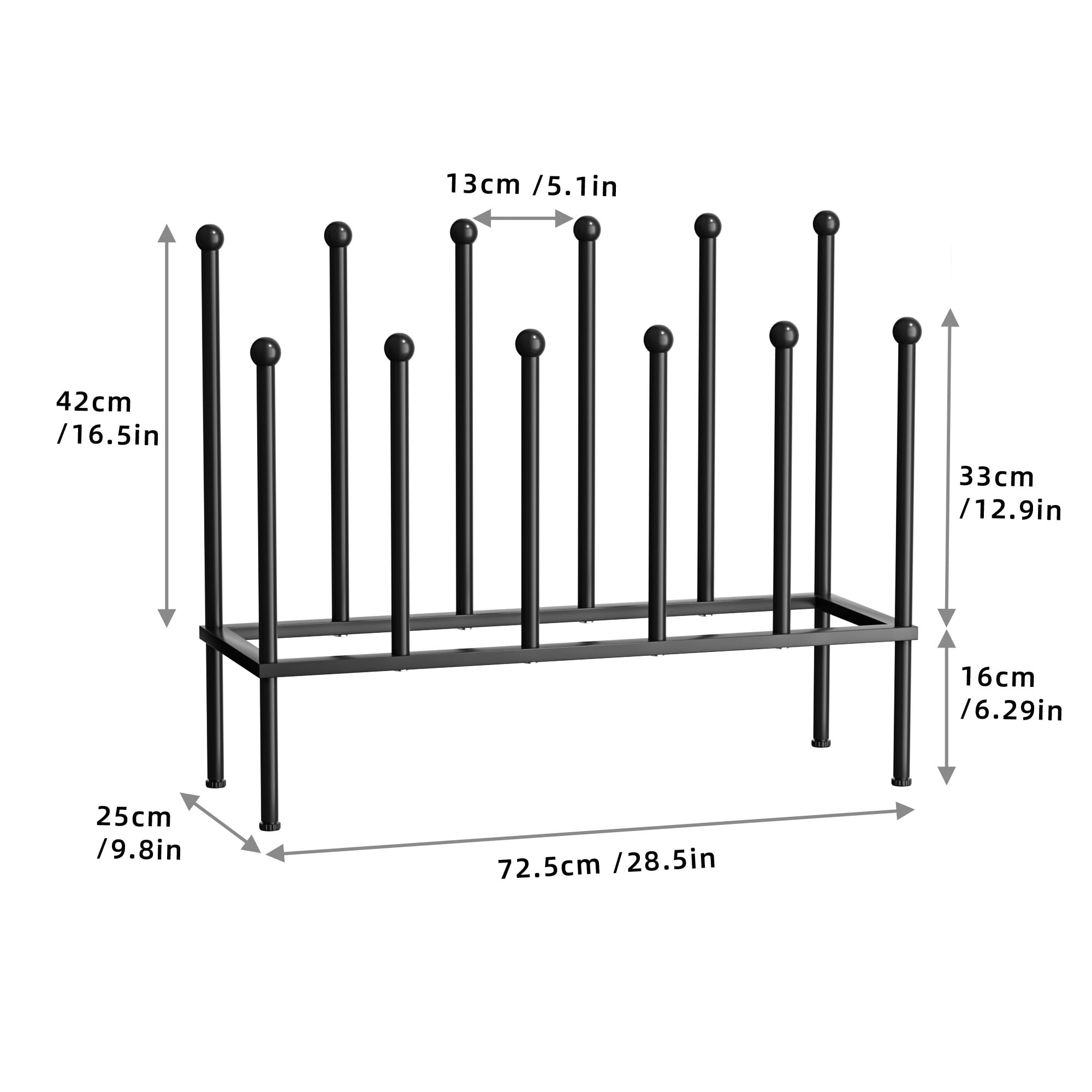 13cm / 5.1in  
42cm / 16.5in  
33cm / 12.9in  
16cm / 6.29in  
25cm / 9.8in  
72.5cm / 28.5in