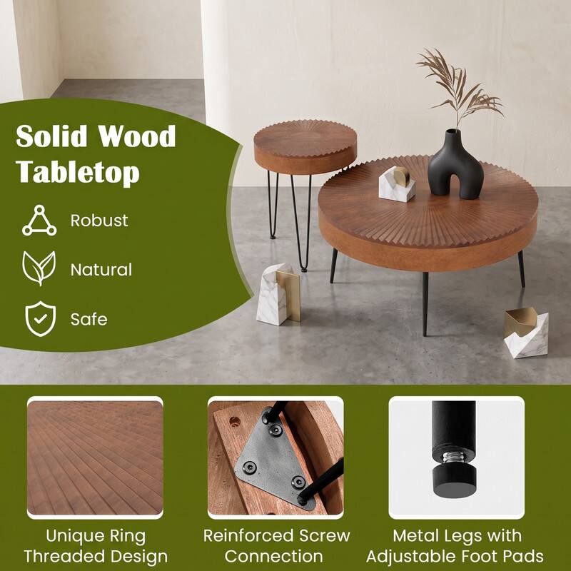 Solid Wood Tabletop

- Robust
- Natural
- Safe

Unique Ring Reinforced Screw Metal Legs with Threaded Design Connection Adjustable Foot Pads