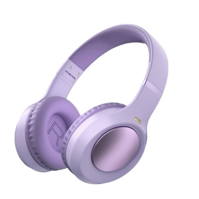 Front. RISOKEYS - Over Ear Headphones Wireless Bluetooth - Foldable Lightweight Headset, Noise Canceling for Home/Office/Cellphone - Purple.