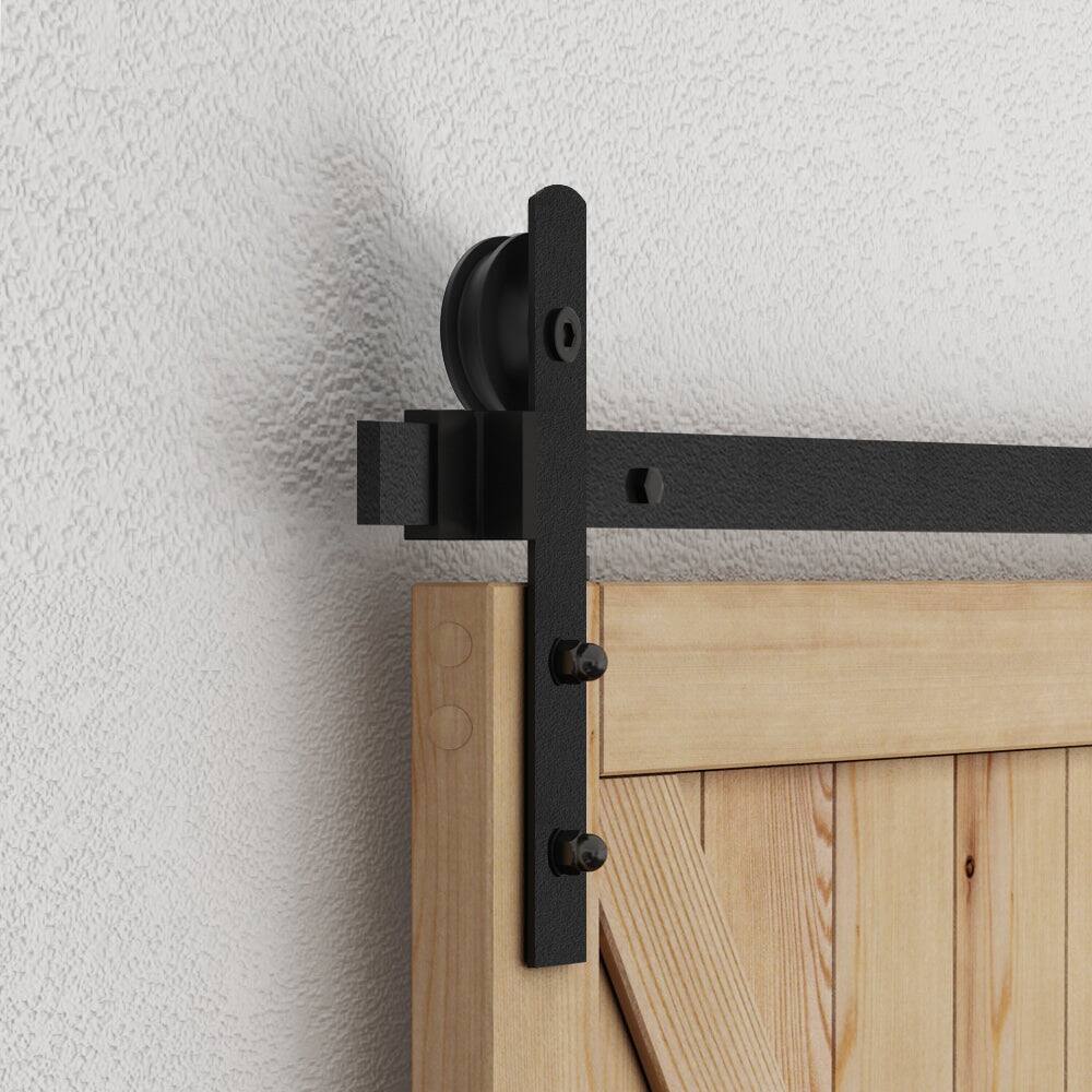 Alt View 1. Boyel Living - 11.5 in. Black Steel Straight Strap Barn Style Sliding Door Hardware Replacement Roller - Black.