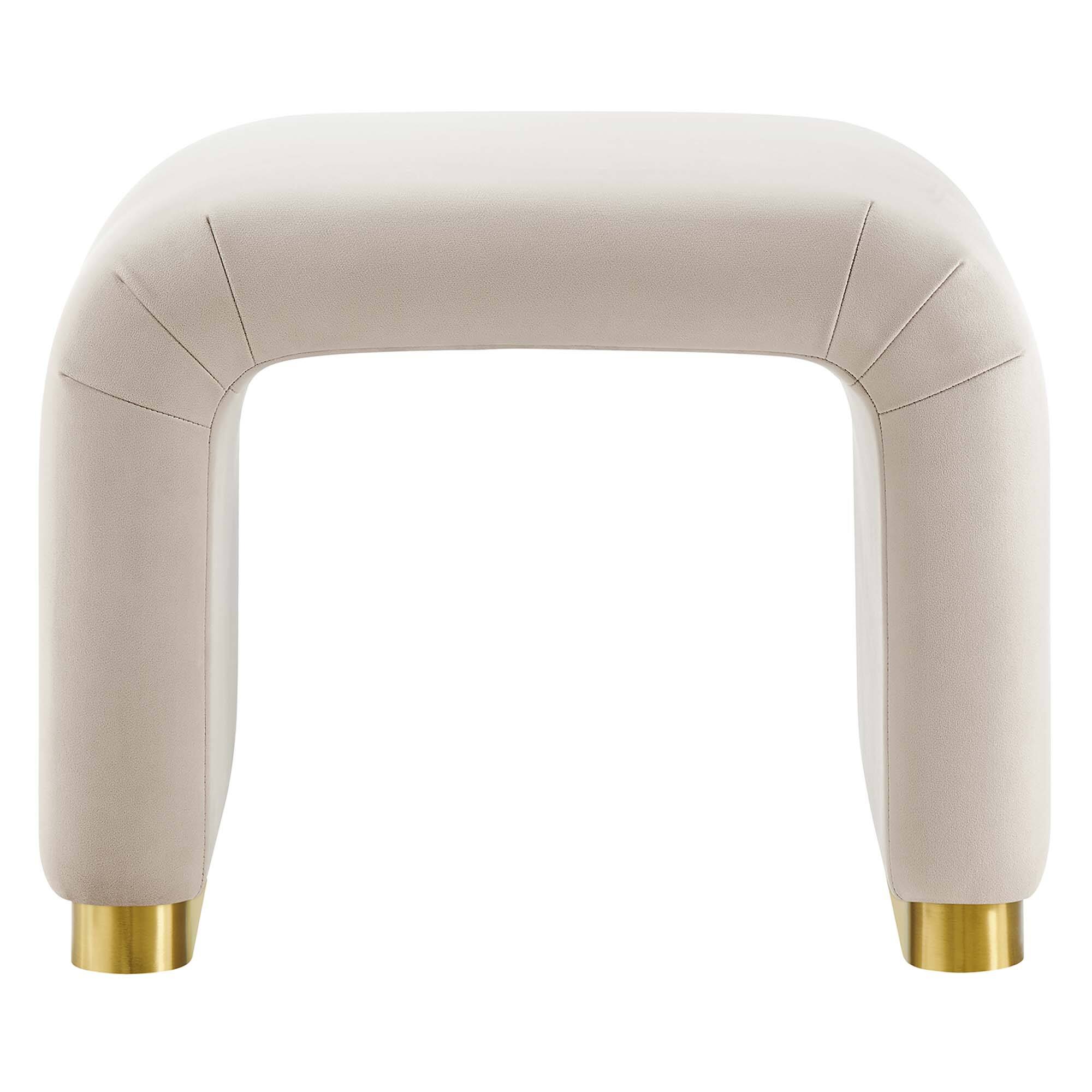 Alt View 4. Modway - Koda Performance Velvet Waterfall Stool by Modway - Brass Almond.