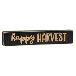 BreeBe - Happy Harvest Engraved Block 9" - Black