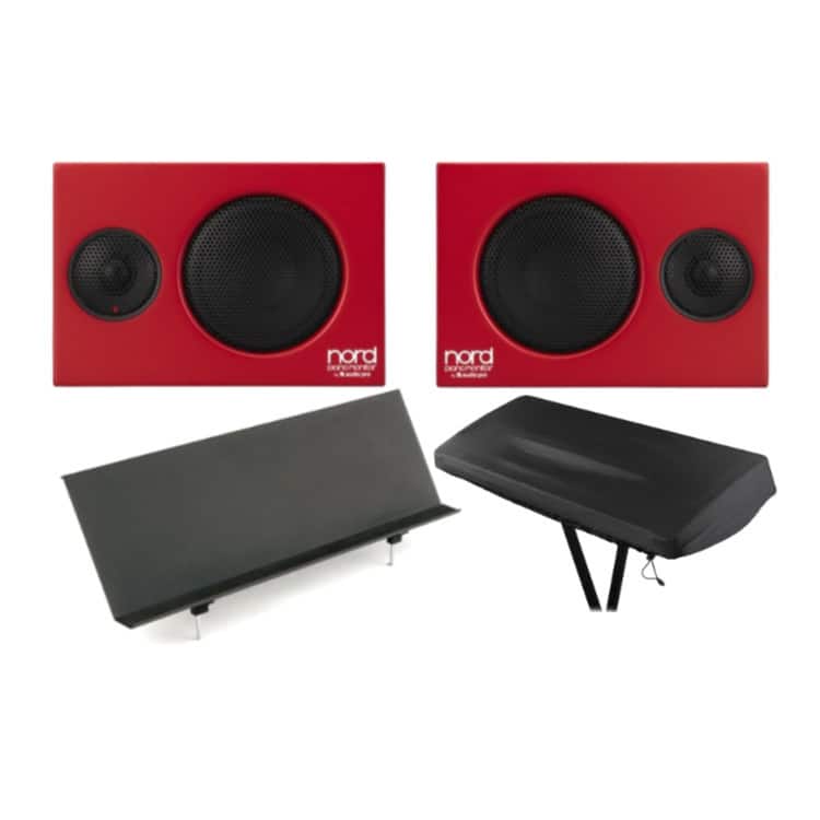 Piano Monitors V2 (Pair) Bundle with Nord Music Stand V2 and Dust Cover