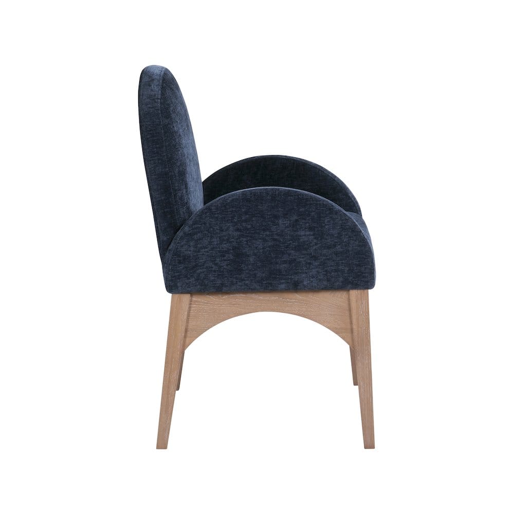 Meridian Furniture - Waldorf Navy Chenille Fabric Dining Chair - Blue - Thumbnail 3