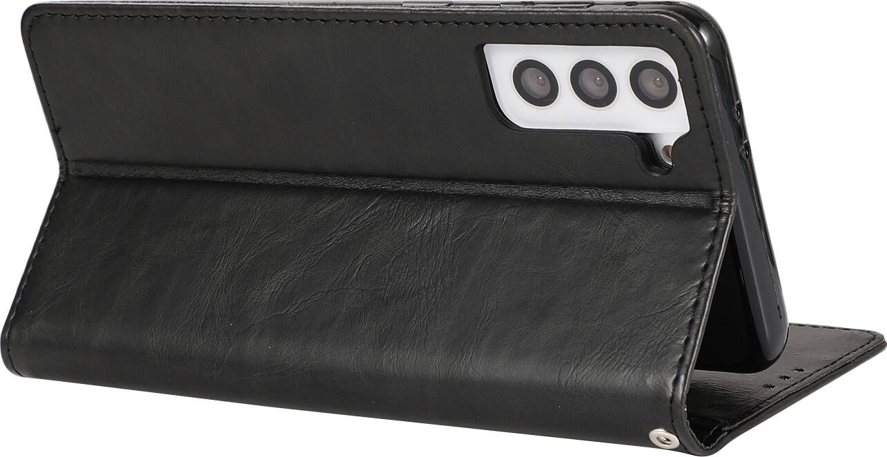 Alt View 12. SaharaCase - Genuine Leather Folio Wallet Case for Samsung Galaxy S24 - Black.