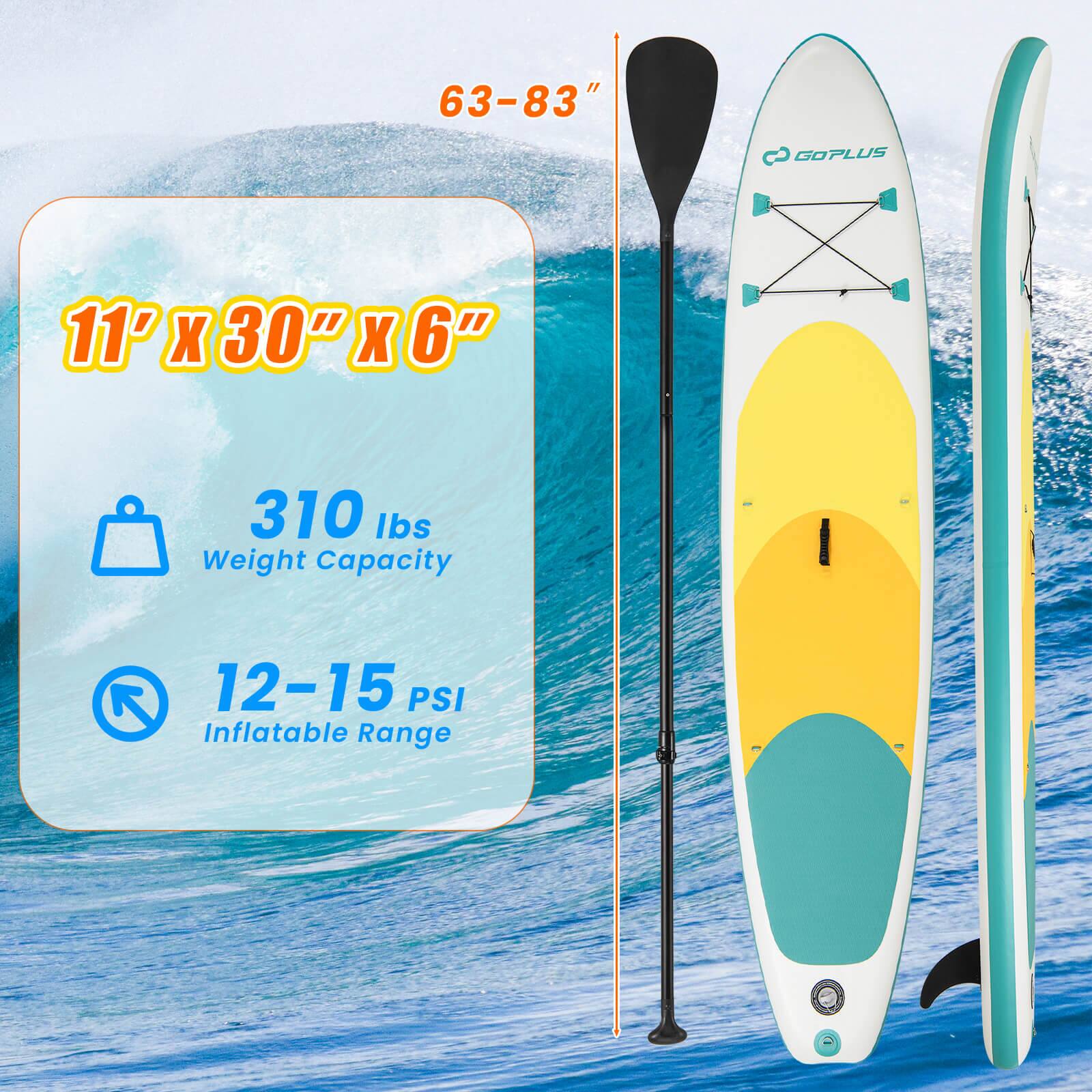 Sup.111.K-N！ Costway 11' Inflatable Stand Up Paddle Board whth