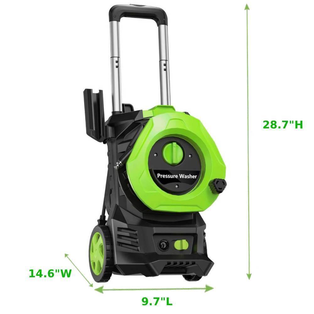 28.7" H Pressure Washer 14.6" W 9.7" L