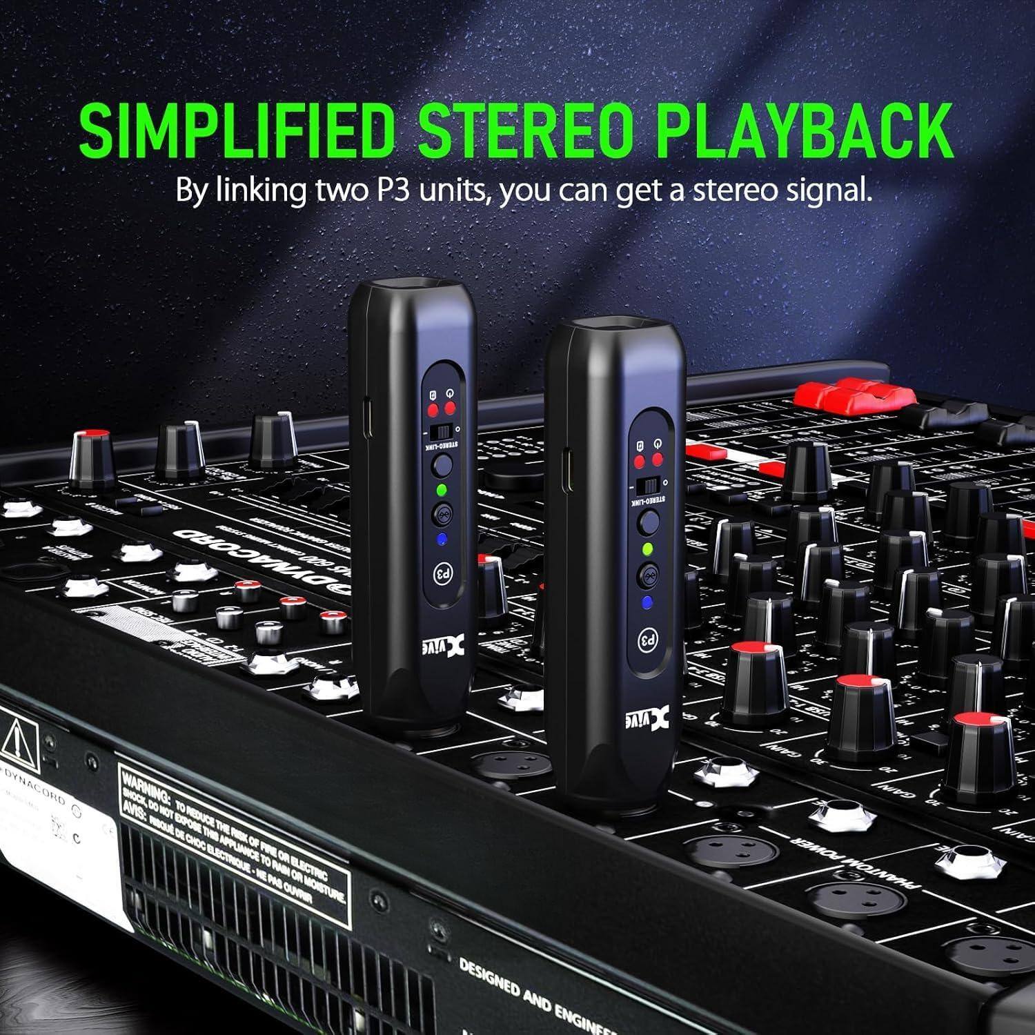 Simplified Stereo Playback  
By linking two P3 units, you can get a stereo signal.