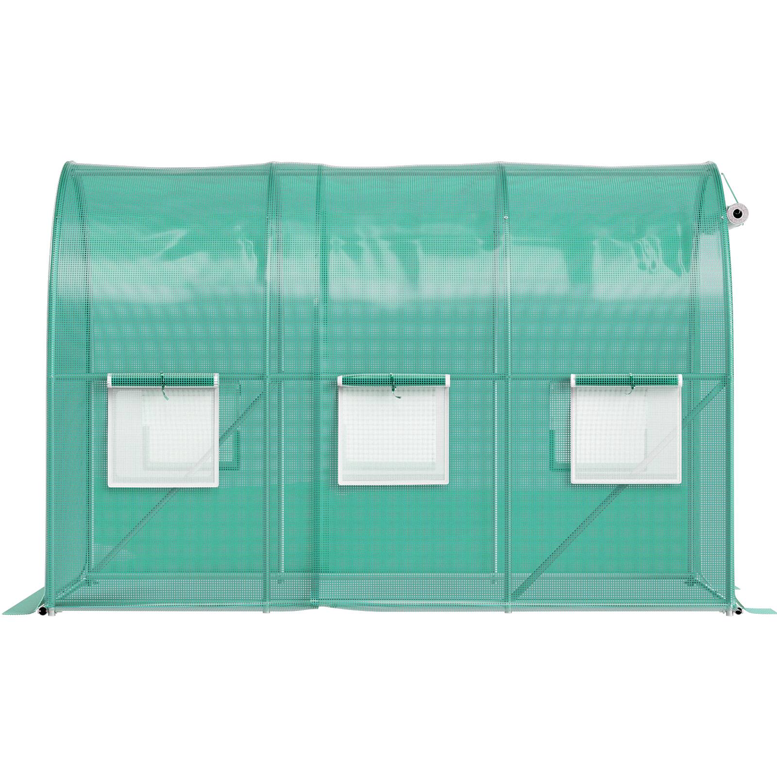 Alt View 5. VEVOR - Walk-in Tunnel Greenhouse, 9.8 x 6.6 x 6.6 ft Portable Plant Hot House with Galvanized Steel Hoops, 1 Top Beam - Green.
