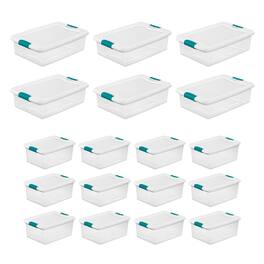 Sterilite - 6 Sets of 32 Quart Latch Lid Tote & 12 Sets of 15 Quart Latch Lid Tote - Clear