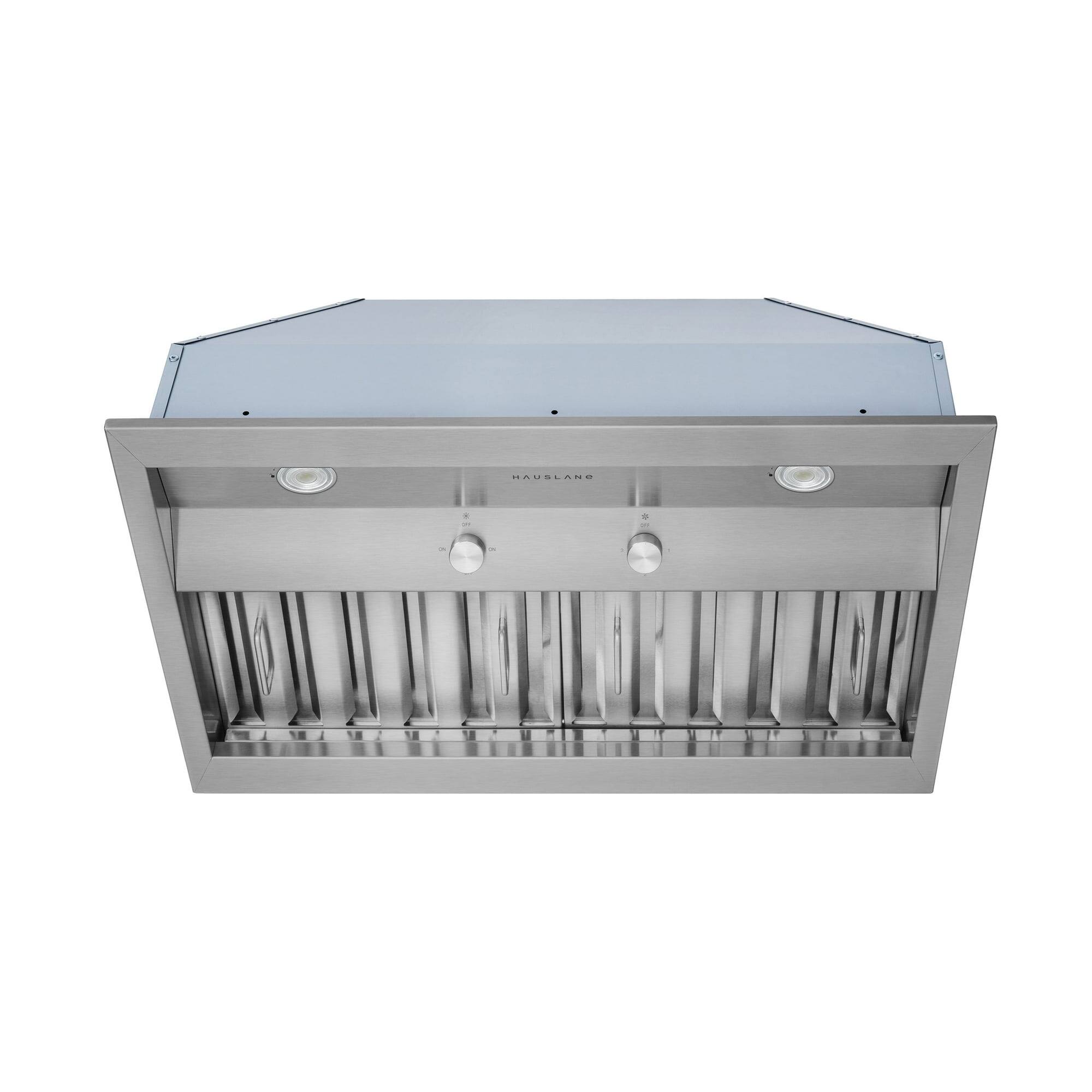 Front. Hauslane - Hauslane Pro-Style 30" IN-R200 Built-In Convertible Range Hood, 18.5” Deep (OFFICIAL) - Silver.