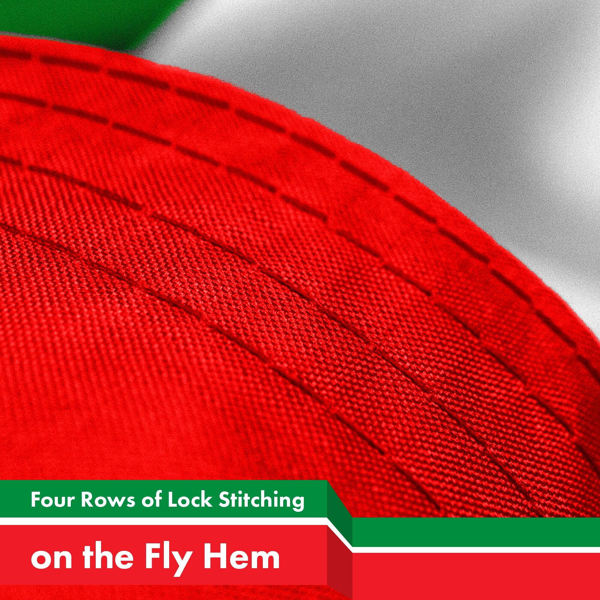 Four Rows of Lock Stitching on the Fly Hem