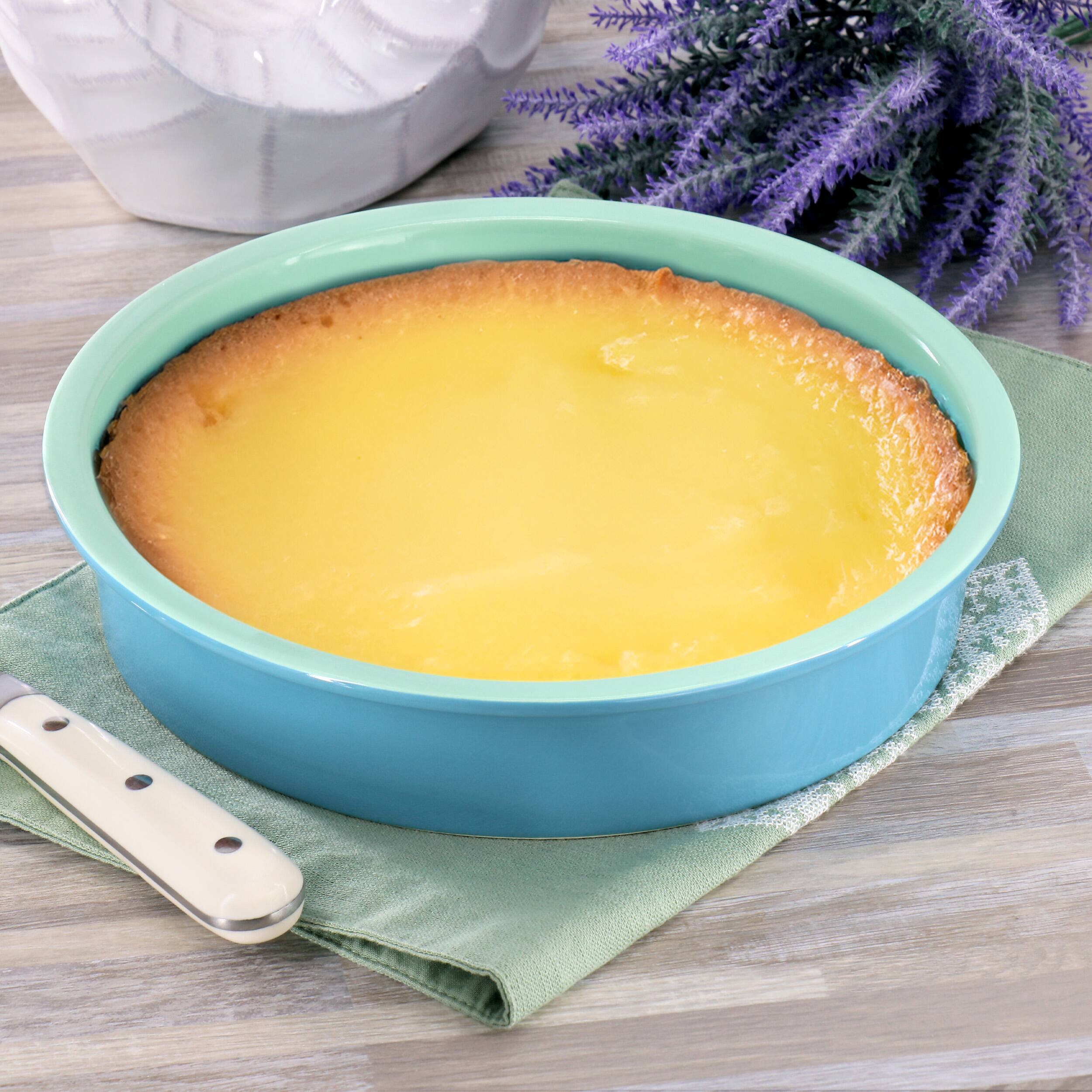 Alt View 4. Gibson - Wanda June Home by Miranda Lambert Breakfast 9 Inch Round Stoneware Pie Pan in Teal - Teal.