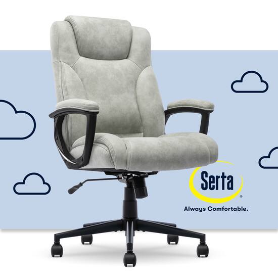 Serta Comfort Eco Ergonomic Executive Smooth Velvet Office Chair