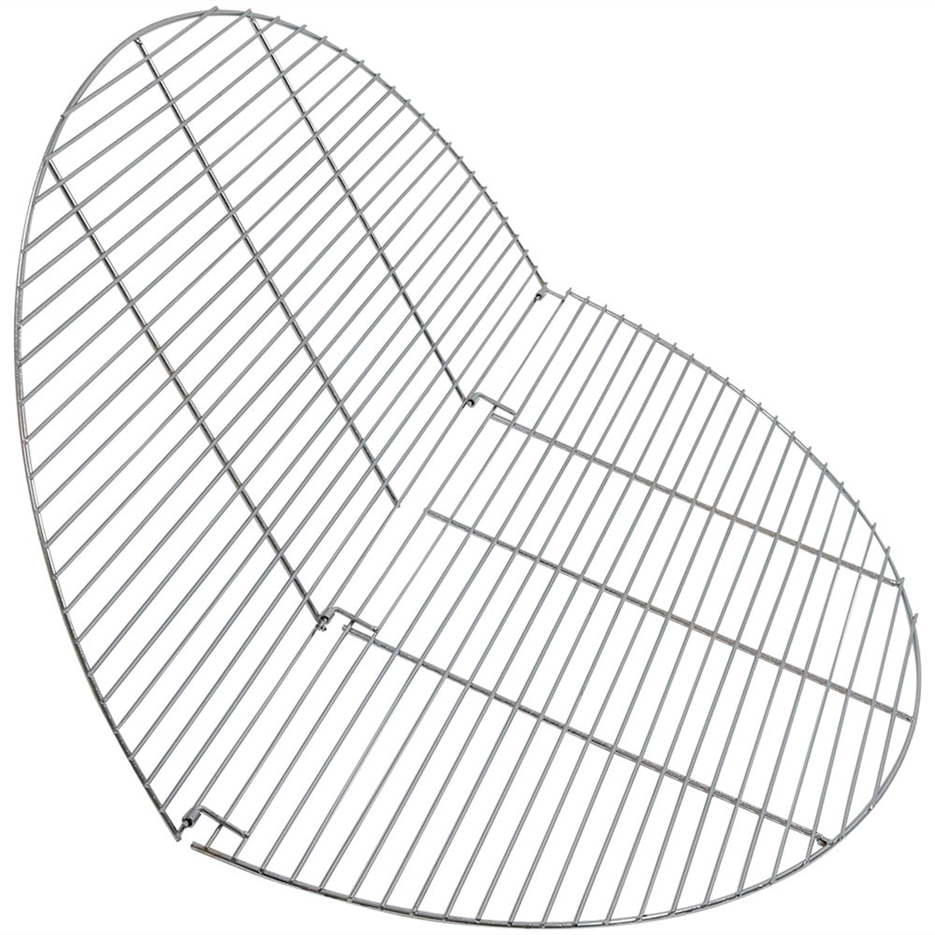 Front. Sunnydaze - 40 in Chrome Plated Metal Folding Fire Pit Cooking Grate - Silver.