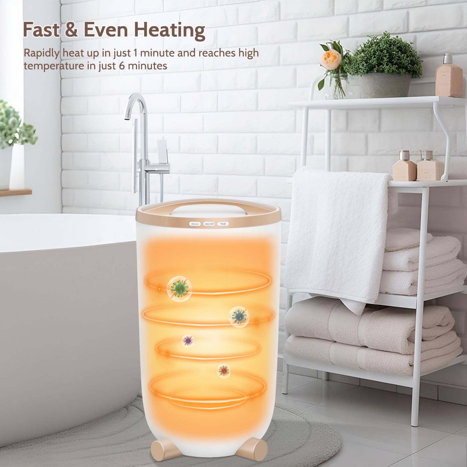 Fast & Even Heating  
Rapidly heat up in just 1 minute and reaches high temperature in just 6 minutes