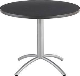 ICEBERG - CafeWorks 36" Round Melamine Cafe Table - Graphite/Silver