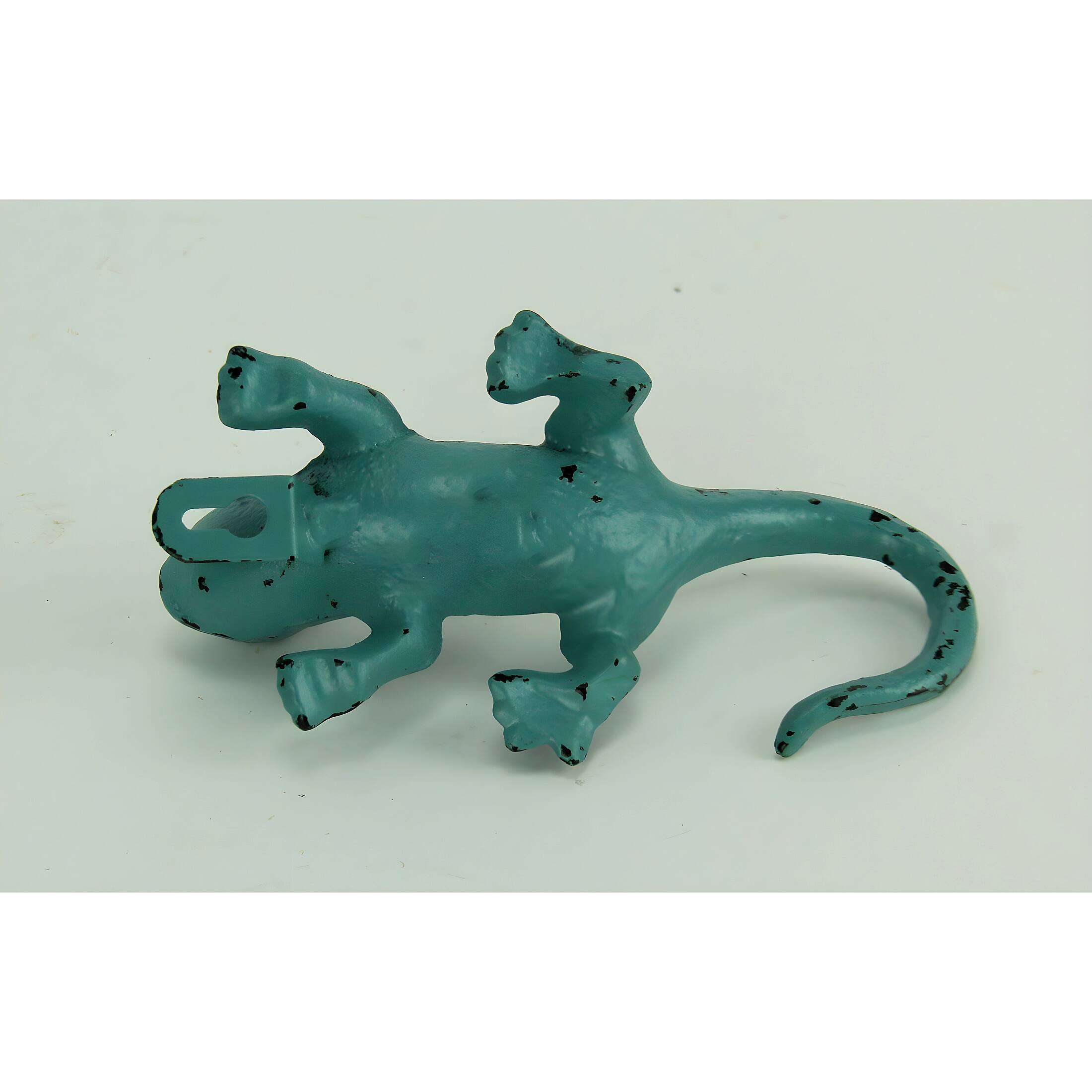 Alt View 3. SPI Home - Distressed Green Metal Lizard Wall Hooks Set of 6 - Green.