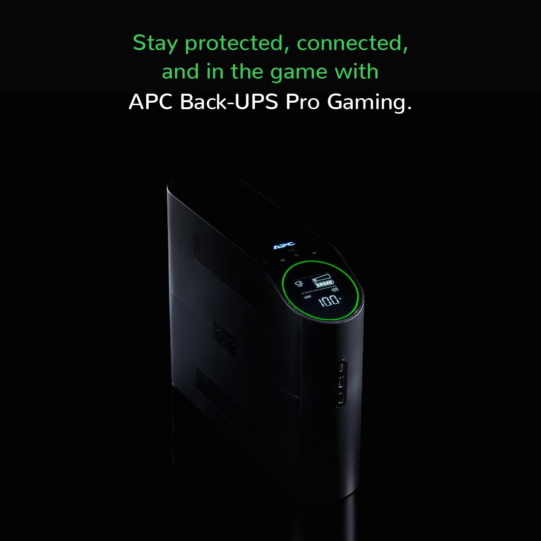 Stay protected, connected, and in the game with APC Back-UPS Pro Gaming.