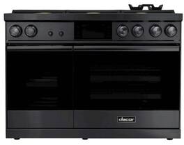 Dacor - Contemporary 6.6 Cu. Ft. Slide-In Double Oven Dual Fuel Four-Part Pure Convection Range with GreenClean and RealSteam - Graphite Steel