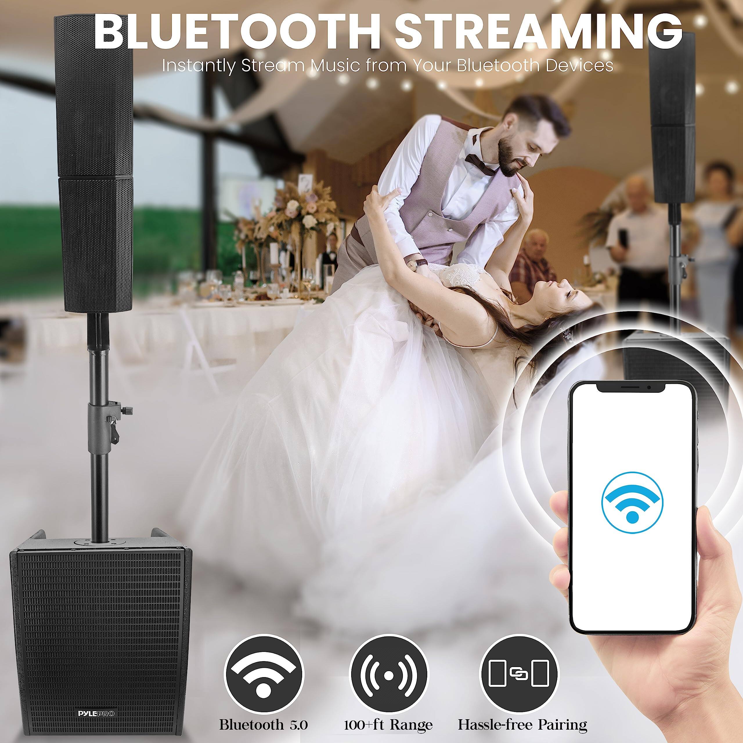 BLUETOOTH STREAMING  
Instantly Stream Music from Your Bluetooth Devices  

Bluetooth 5.0  
100+ ft Range  
Hassle-free Pairing