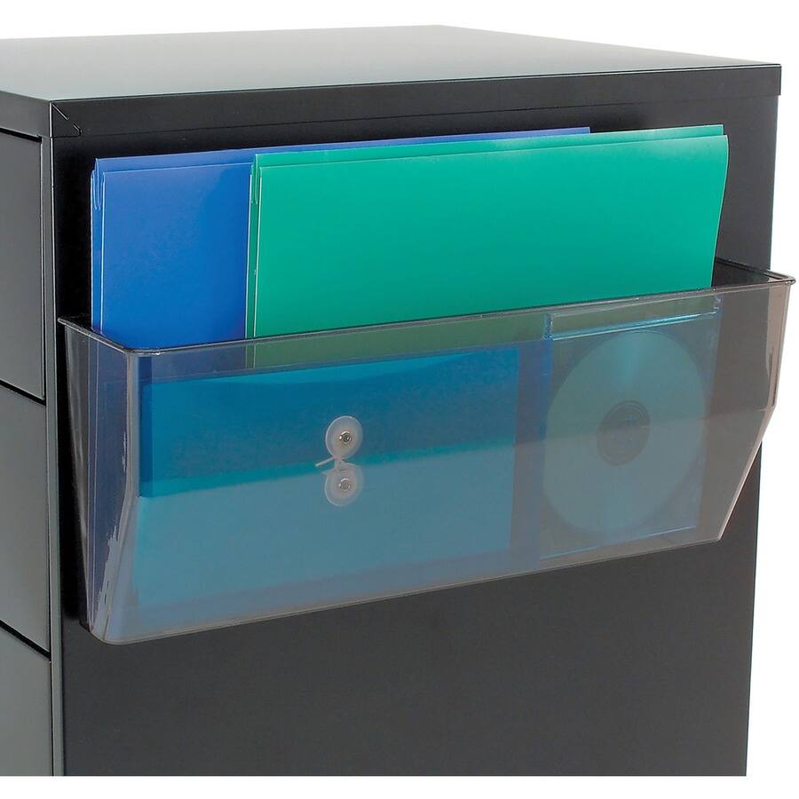Left. Deflecto - Deflecto Magnetic DocuPocket - 1 Compartments - 6.37" Height x 15" Width x 3" Depth - Smoke - Plastic - 1 Each.