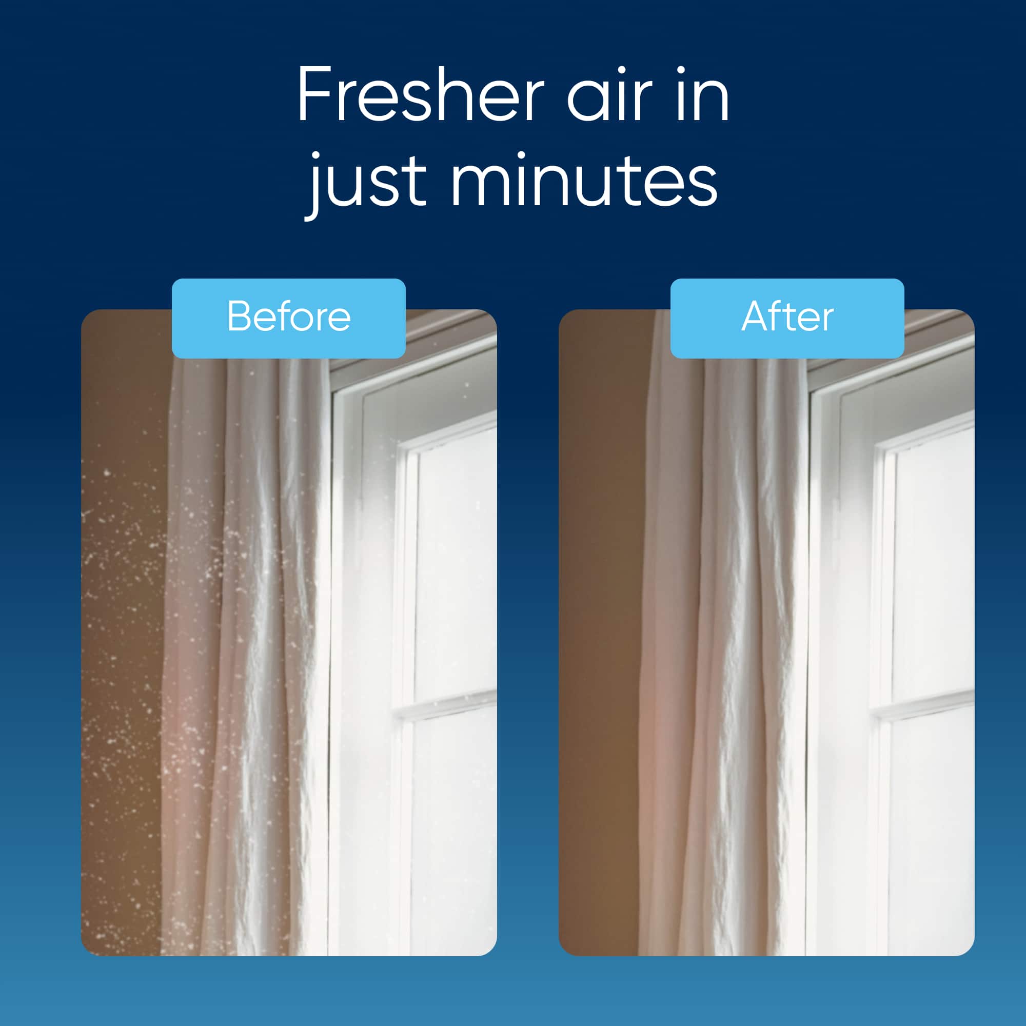 Fresher air in just minutes Before After