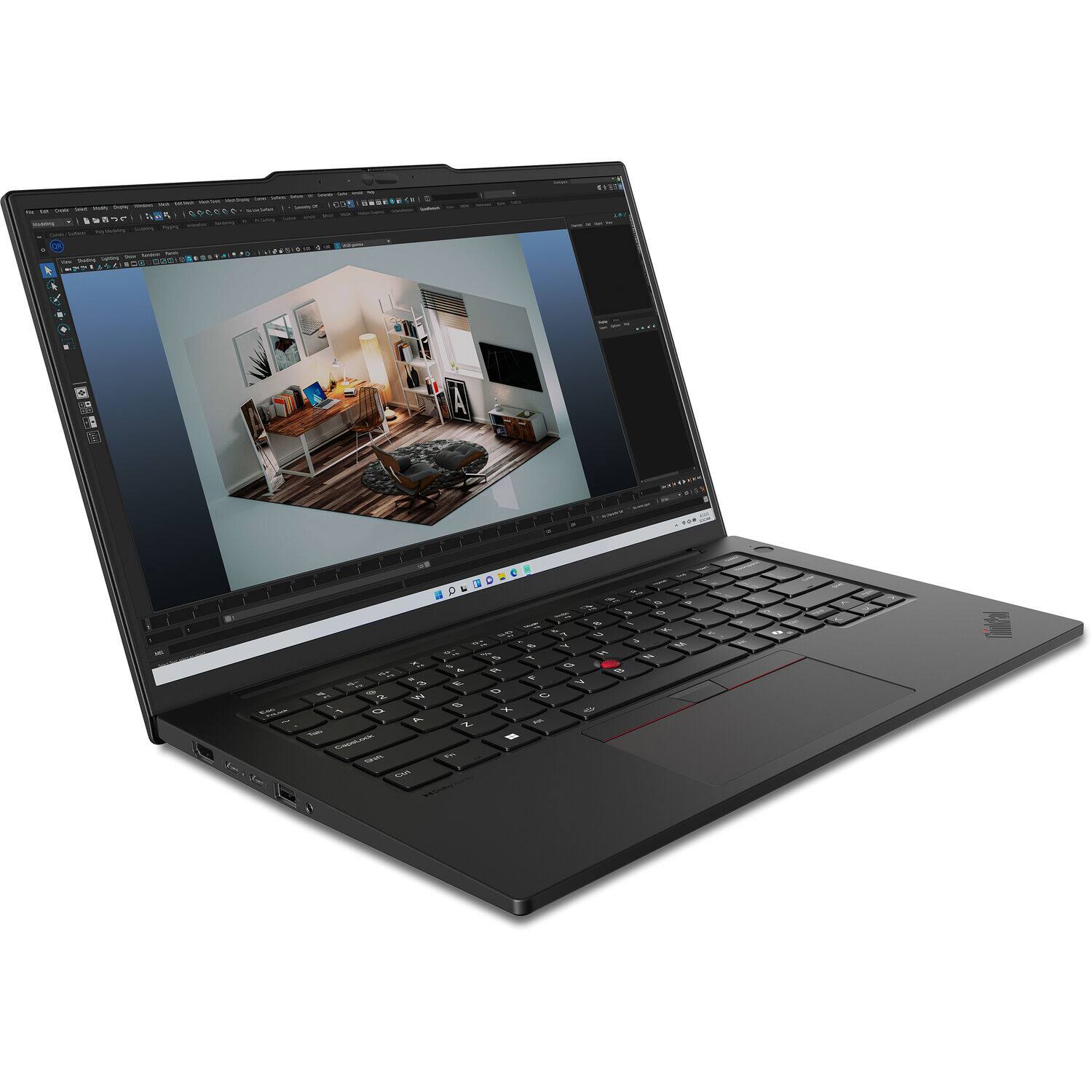 Alt View 3. Lenovo - ThinkPad P14s Gen 5 14" Touch - Screen Laptop - Intel Ultra 7 with 16GB Memory - 512GB SSD - Black.