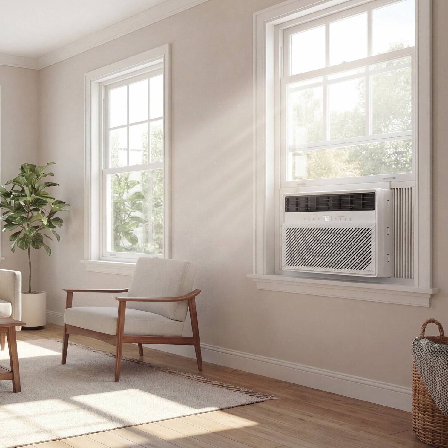 Alt View 9. TCL - 450 Sq. Ft. 10,000 BTU Smart Window Air Conditioner, Digital with Remote - White.