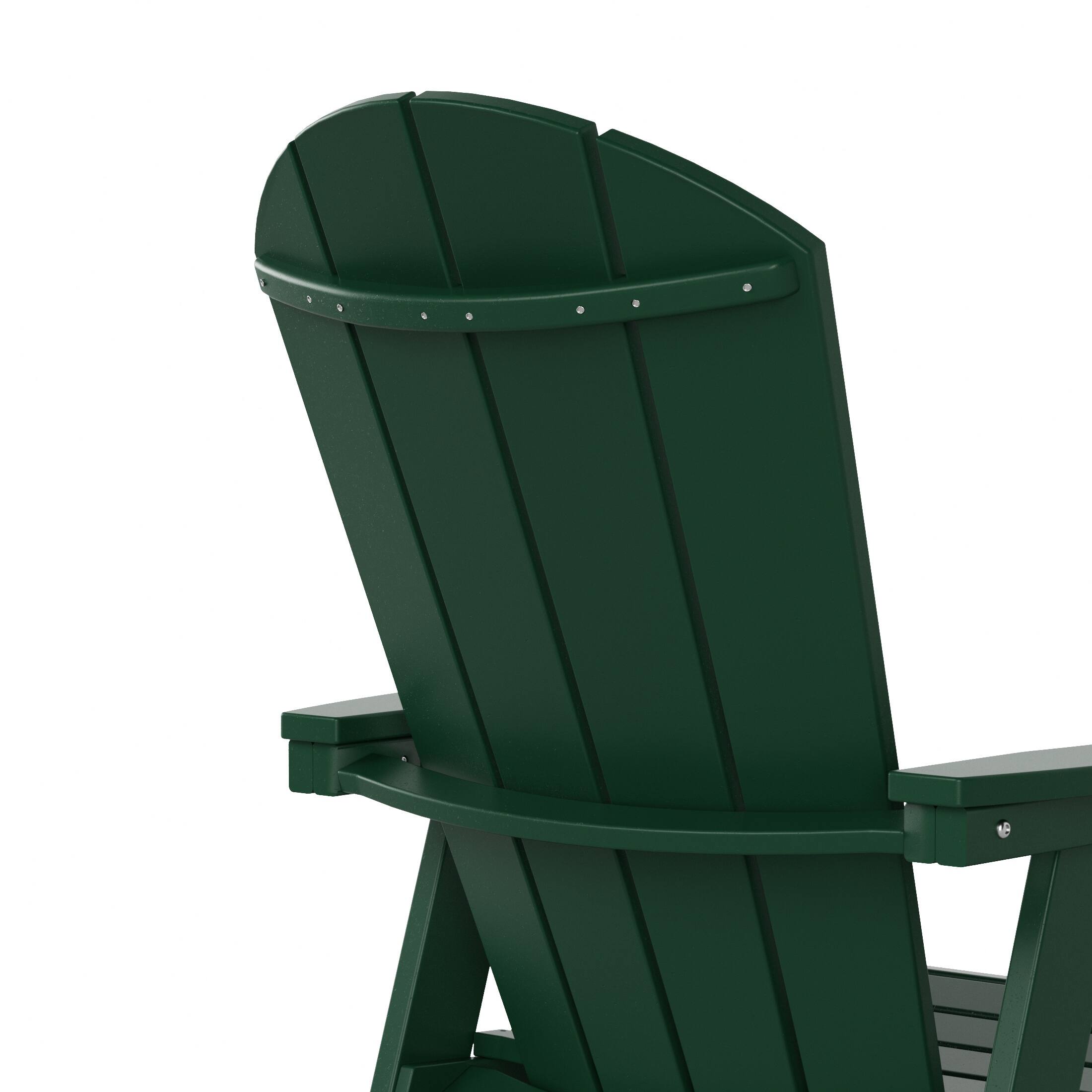 Alt View 7. WestinTrends - WestinTrends Malibu Outdoor Patio HDPE Plastic Adirondack Dining Chair - Dark Green.