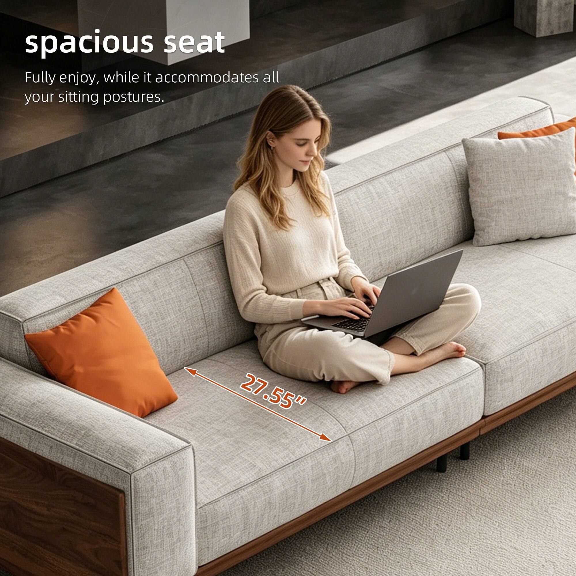 spacious seat  
Fully enjoy, while it accommodates all your sitting postures.  
27.55"