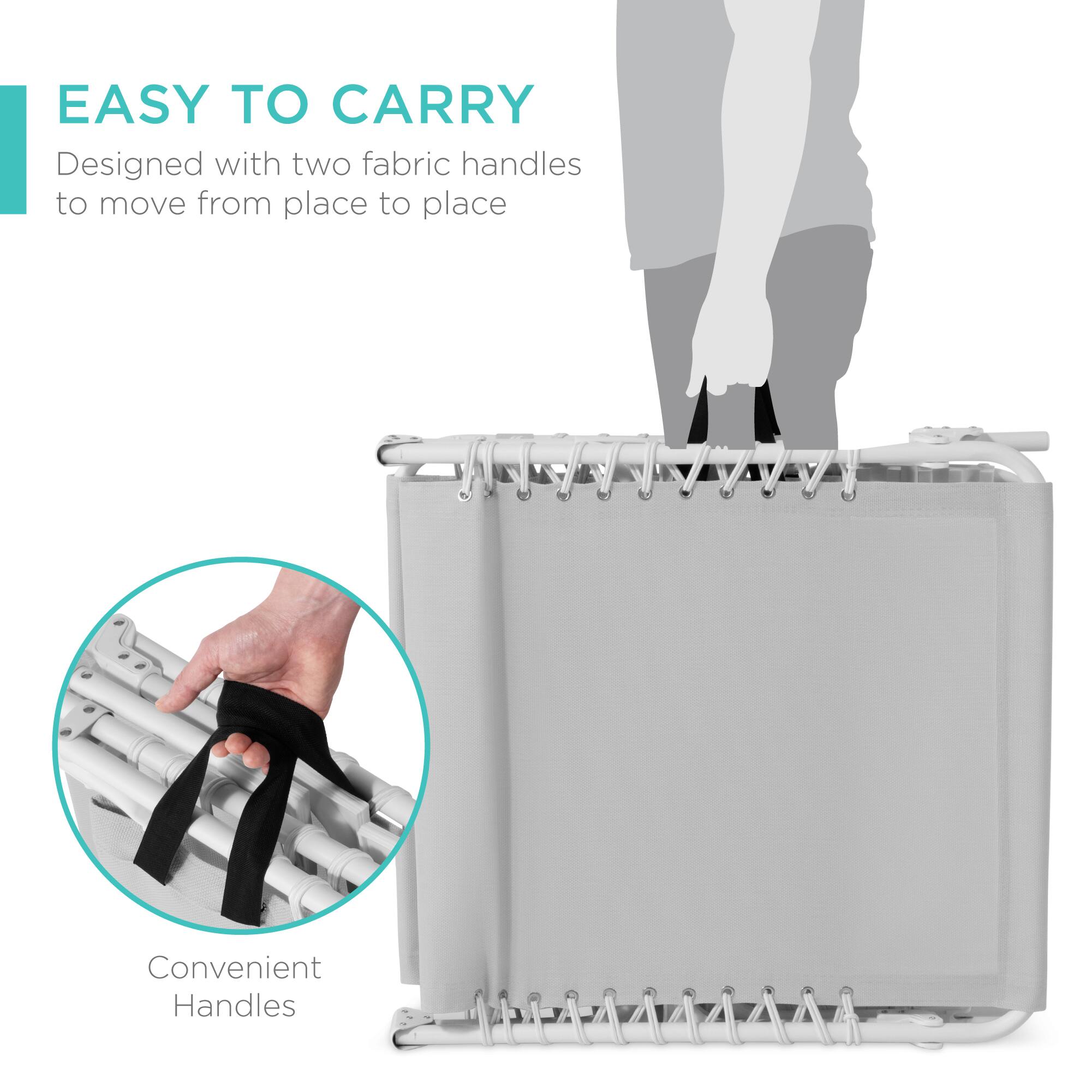 EASY TO CARRY  
Designed with two fabric handles to move from place to place  

Convenient Handles