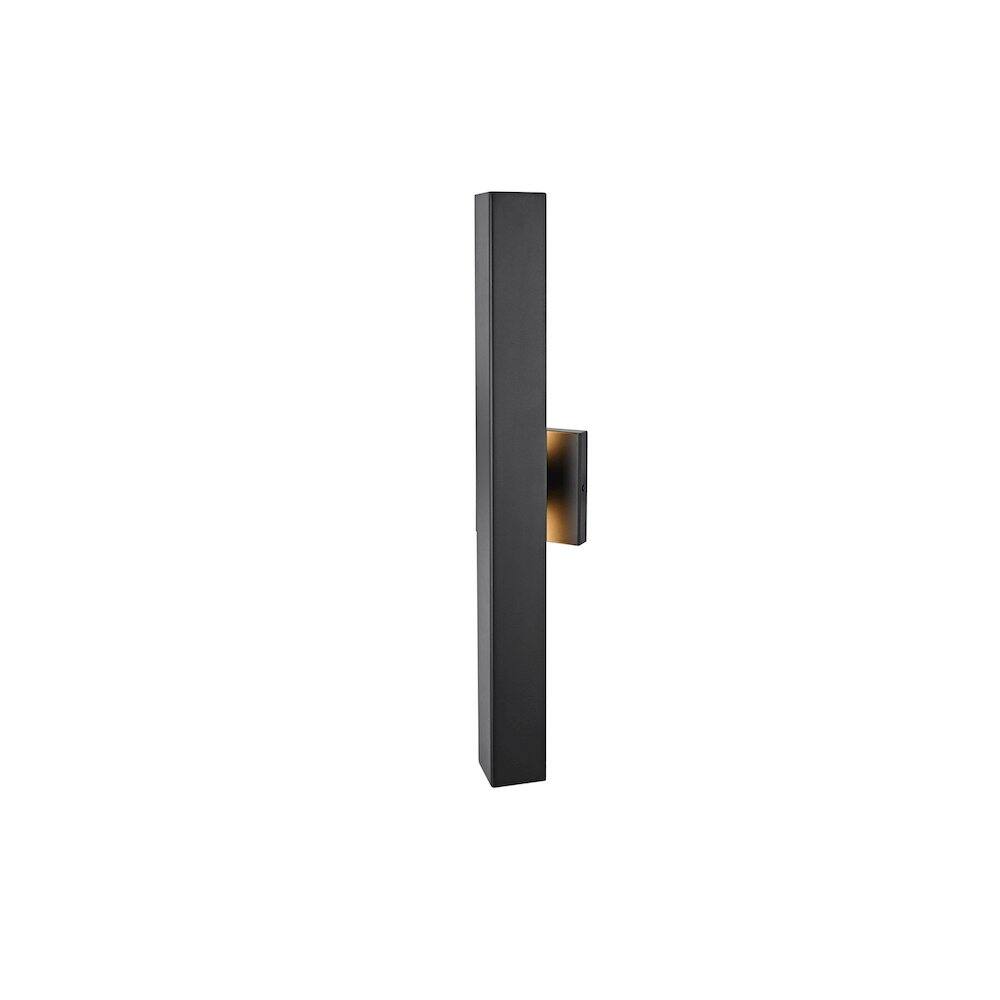 Angle. Elegant Lighting - Troy 4.5 x 24 inch Outdoor Wall Sconce in Black - Black.