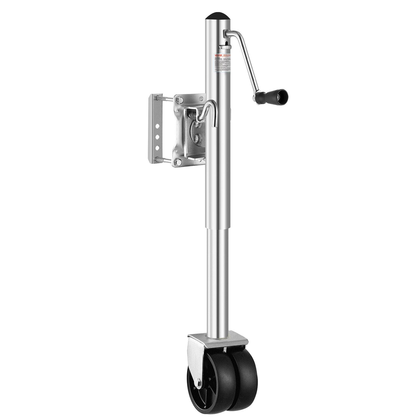 Alt View 5. VEVOR - Trailer Jack with Wheel, 2000 lbs Load Capacity, Heavy Duty Swivel Boat Trailer Jack with PP Single Wheel & Ergonomic - Black;Silver.