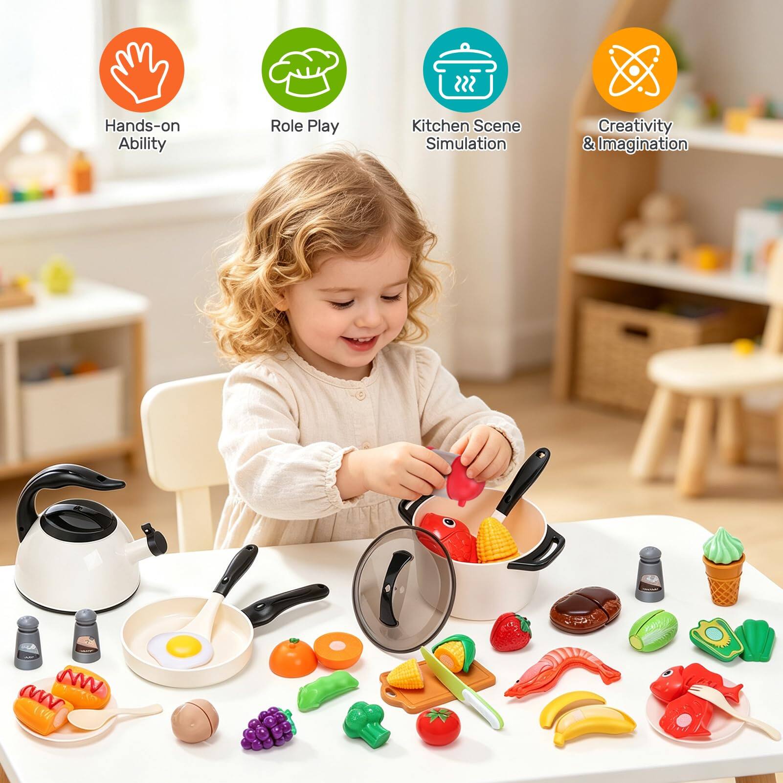 Hands-on Ability  
Role Play  
Kitchen Scene Simulation  
Creativity & Imagination