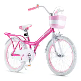RoyalBaby - Princess Girl Kids Outdoor Bicycle 20" with Kickstand - Bunny/Fuchsia