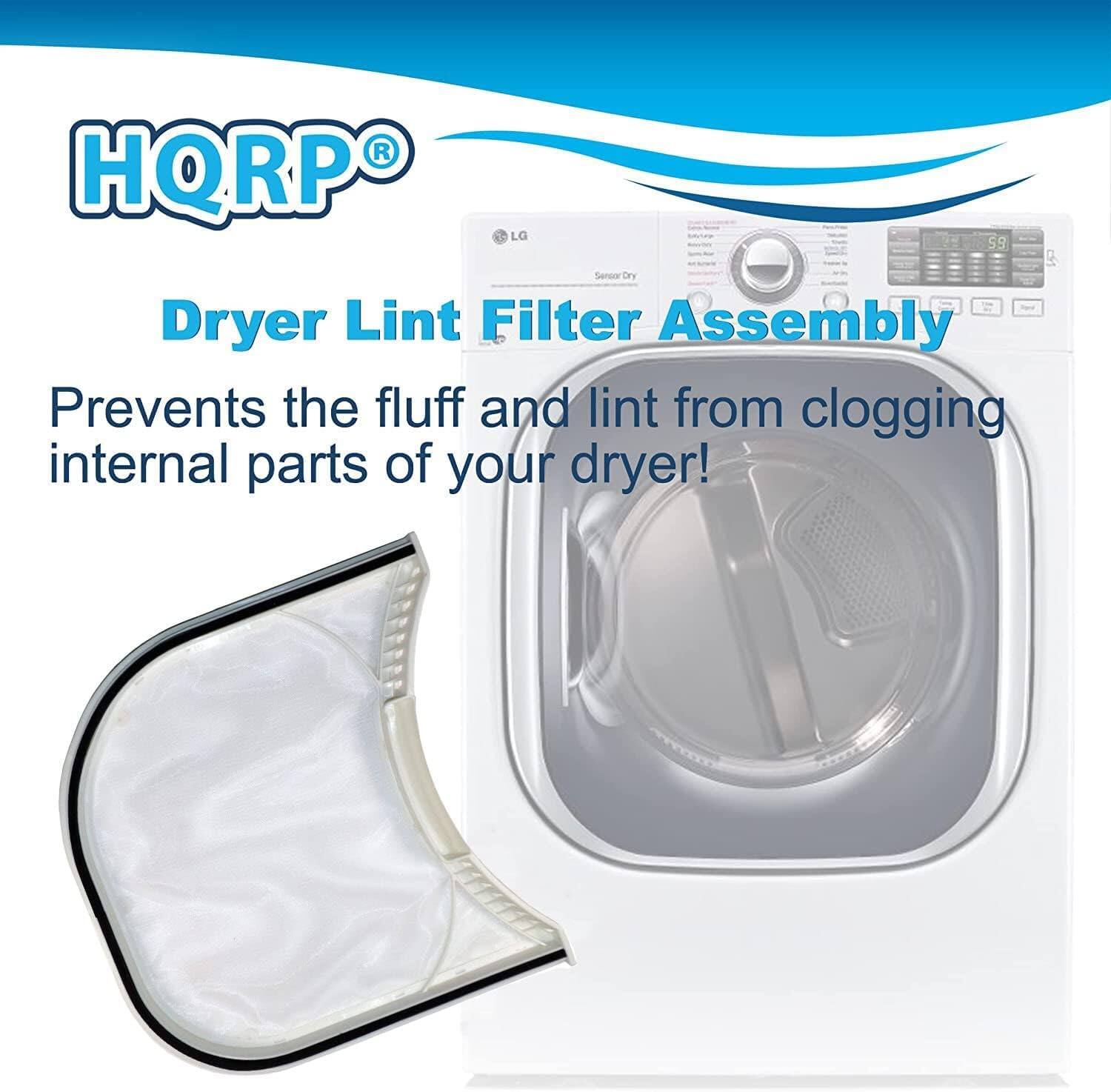 HQRP® Dryer Lint Filter Assembly  
Prevents the fluff and lint from clogging internal parts of your dryer!