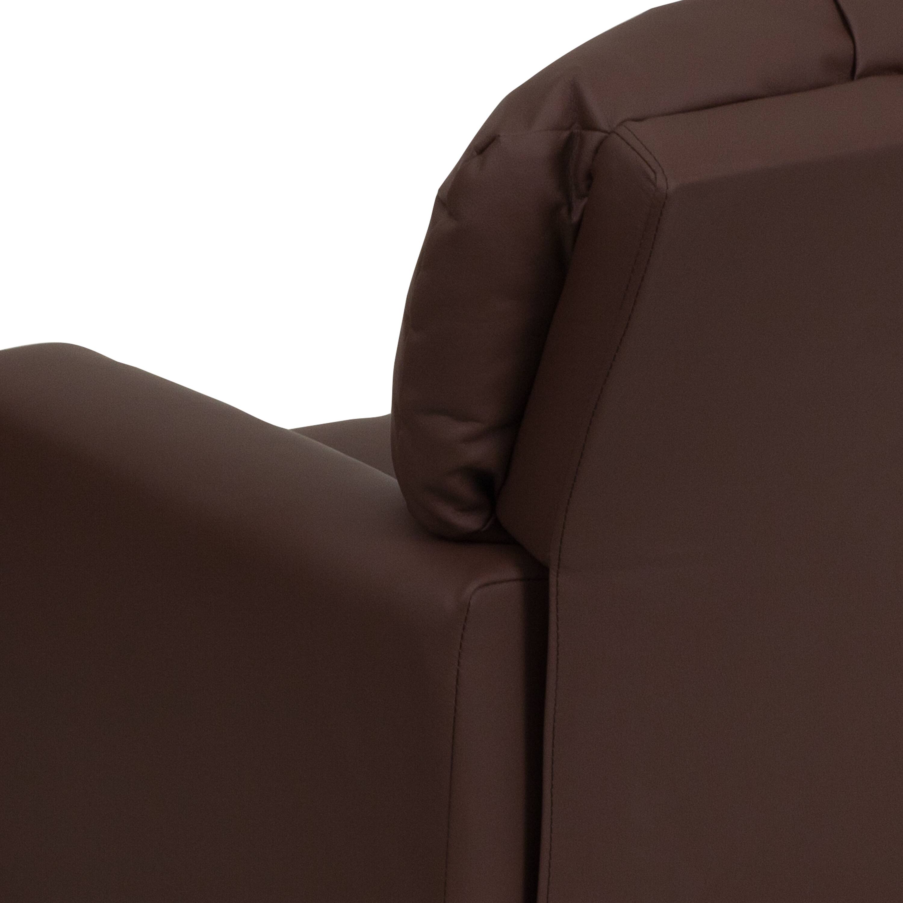 Alt View 9. Emma + Oliver - Contemporary Kids Recliner with Cup Holder - Brown LeatherSoft.