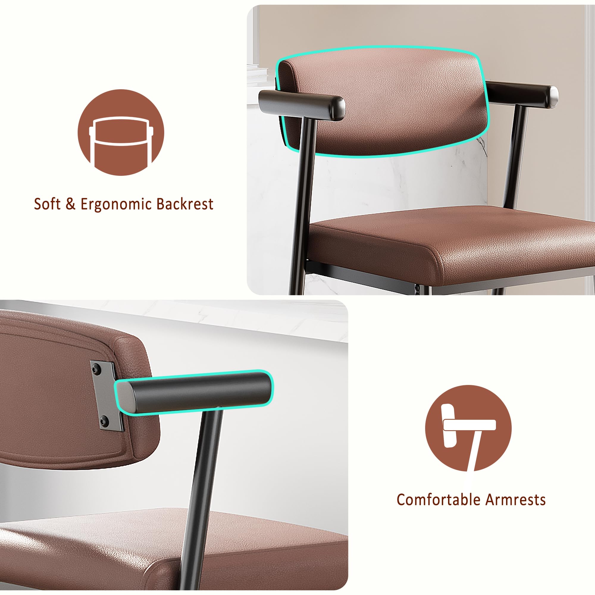 Soft & Ergonomic Backrest  
Comfortable Armrests