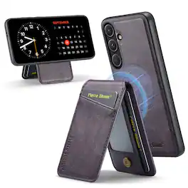 Dteck - Detachable Magnetic Wallet Case For Samsung Galaxy S26 Shockproof Leather RFID Blocking Flip Kickstand Cover - Purple