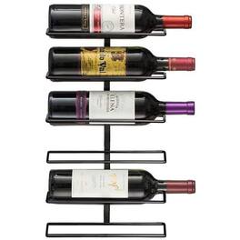 Sorbus - Set of 3 Wall-Mounted Metal Wine Rack - 6 Bottles - Black