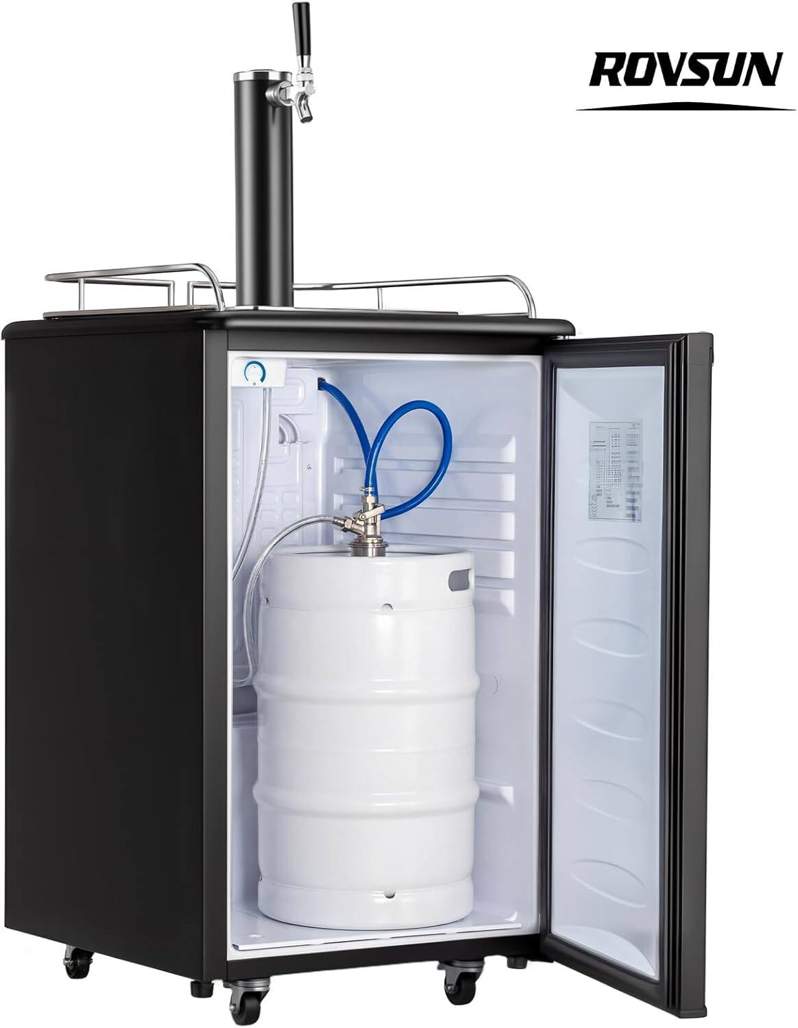 Alt View 1. Winado - Full Size 5.4 Cu.Ft, Beer Kegerator with CO2 Tank Included, Draft Beer Dispenser Single Tap, 152L Beverage Refrigerator - Black.