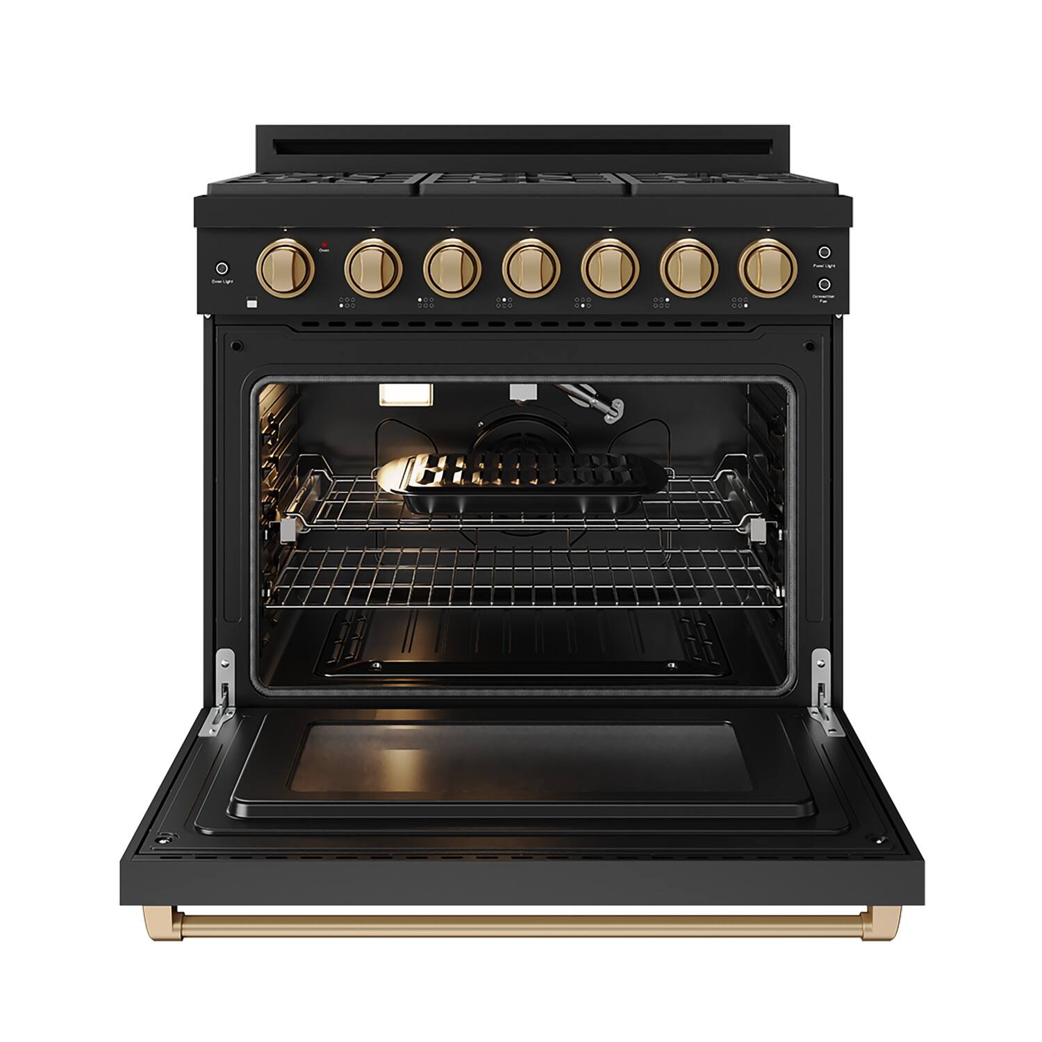 Alt View 1. Thor Kitchen - Gordon Ramsay Series by Thor Kitchen 6.0 Cu. Ft Freestanding Gas Range with Bronze Hardware - Black.