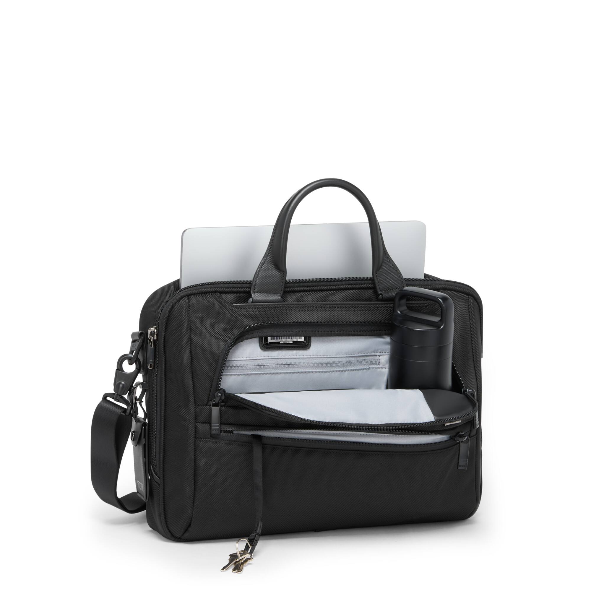 Angle. TUMI - Alpha Medium Briefcase - Black.