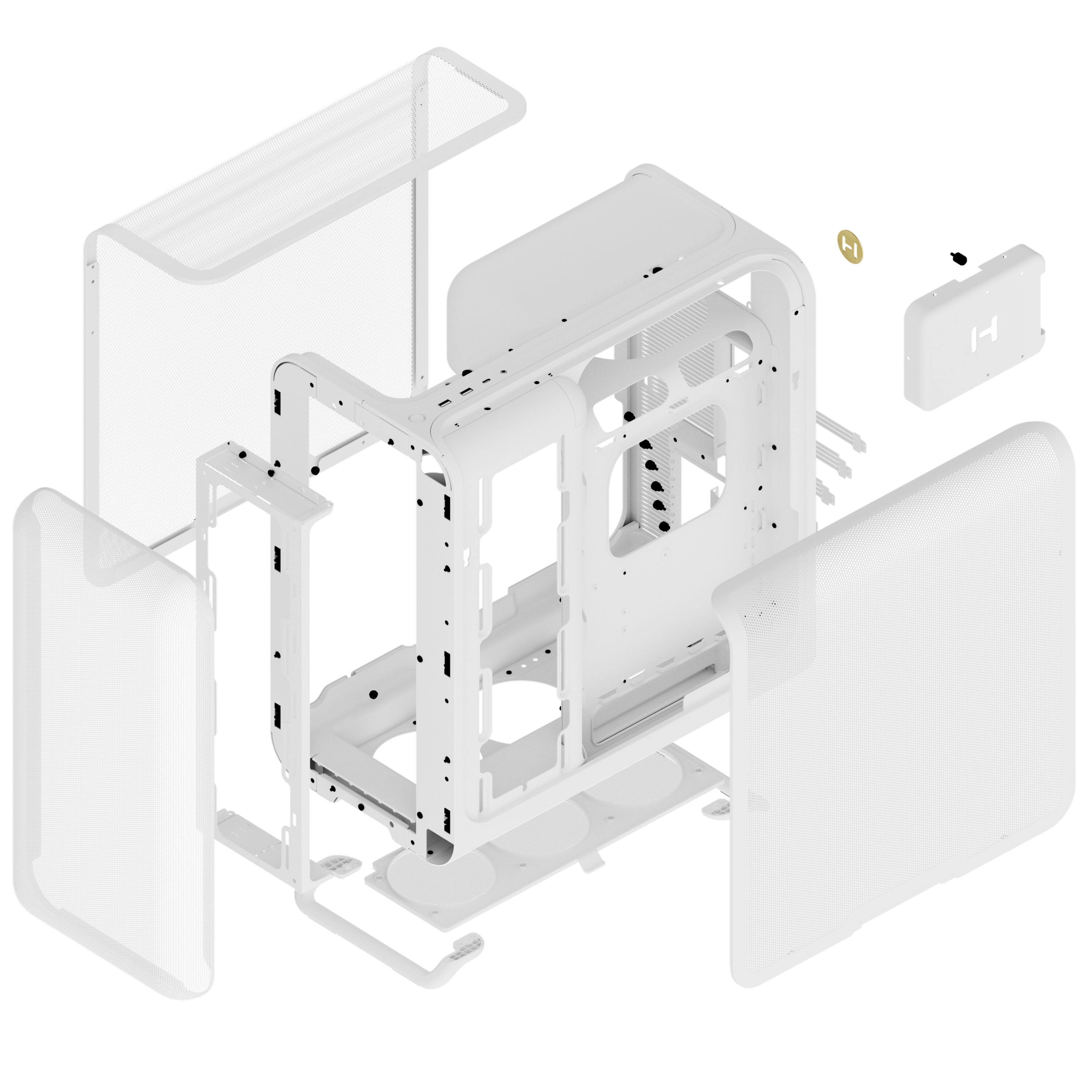 Alt View 1. HYTE - HYTE X50 Air Modern Performance ATX Mid-Tower PC Gaming Case - Snow White.